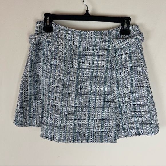 Maje 2 Piece Matching Tweed Short Sleeve Blazer Skort Pleaded Skirt Set Size 38 - Picture 15 of 16